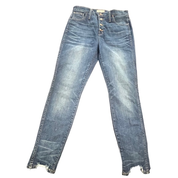 Madewell Women’s Medium Wash 10 inch High Rise Distressed size 30 - Picture 3 of 11